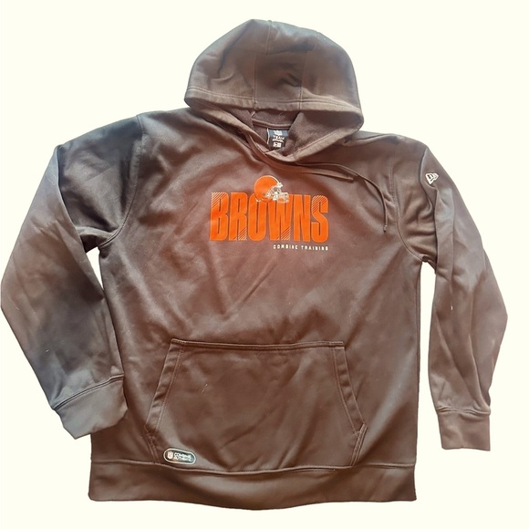 NFL Team Apparel Men’s CLEVELAND BROWNS Dri-Fit Hoodie Large - Picture 1 of 3